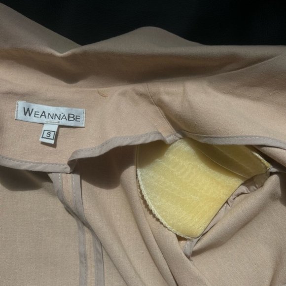 Three Piece Linen Set Size Small Top Blazer Pants - Picture 7 of 7